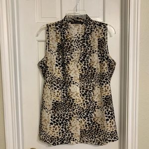 Rose + Violet Sleeveless Animal Print Top